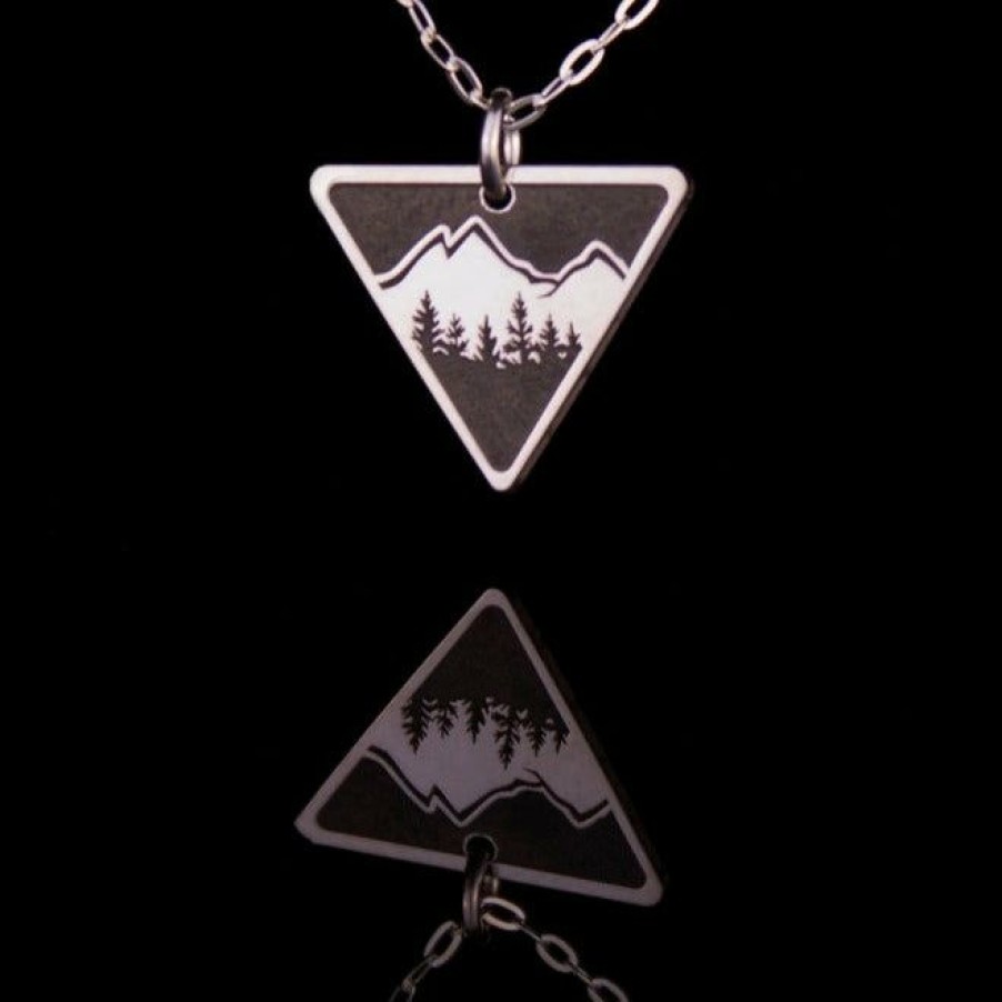 The Bearded Jeweler Explorer Small Triangle Necklace | Hand Crafted Sterling Silver Free Delivery | * Clearance