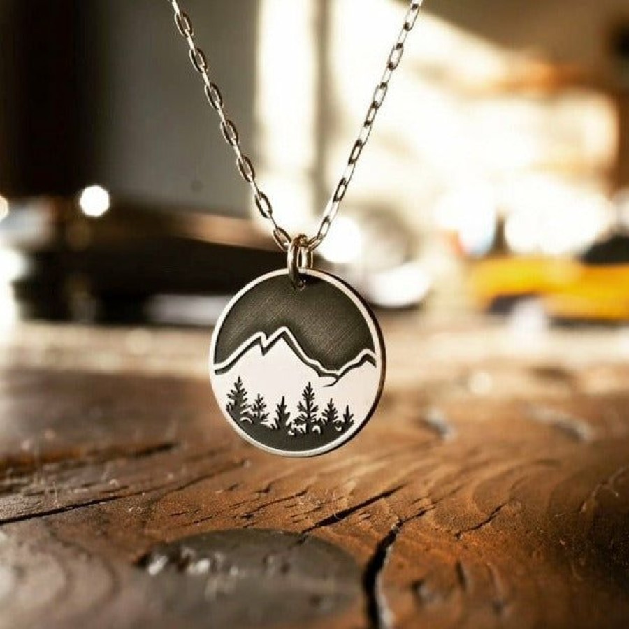 The Bearded Jeweler Explorer Round Necklace | Hand Crafted Sterling Silver Sale | * Hot